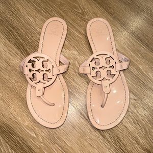Tory Burch Light Pink Miller Patent Leather Thong Sandal